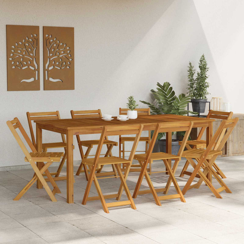 Scaune Bistro pentru Exterior 8 buc. natural