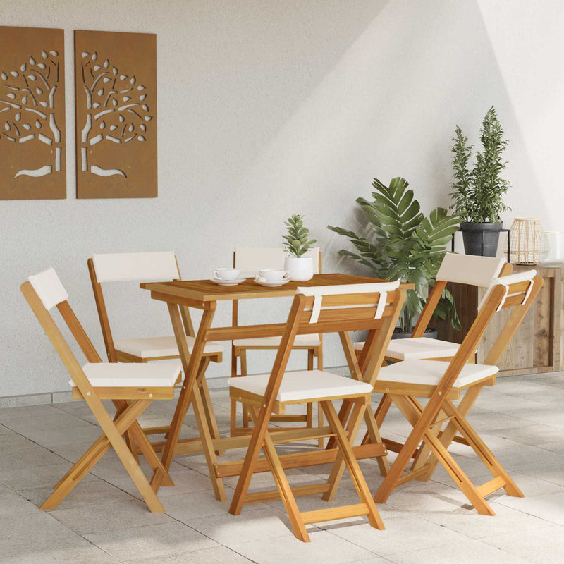 Scaune Bistro pentru Exterior 6 buc. Alb crem