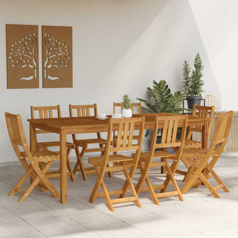Scaune Bistro pentru Exterior 8 buc. natural