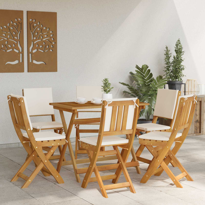 Scaune Bistro pentru Exterior 6 buc. Alb crem