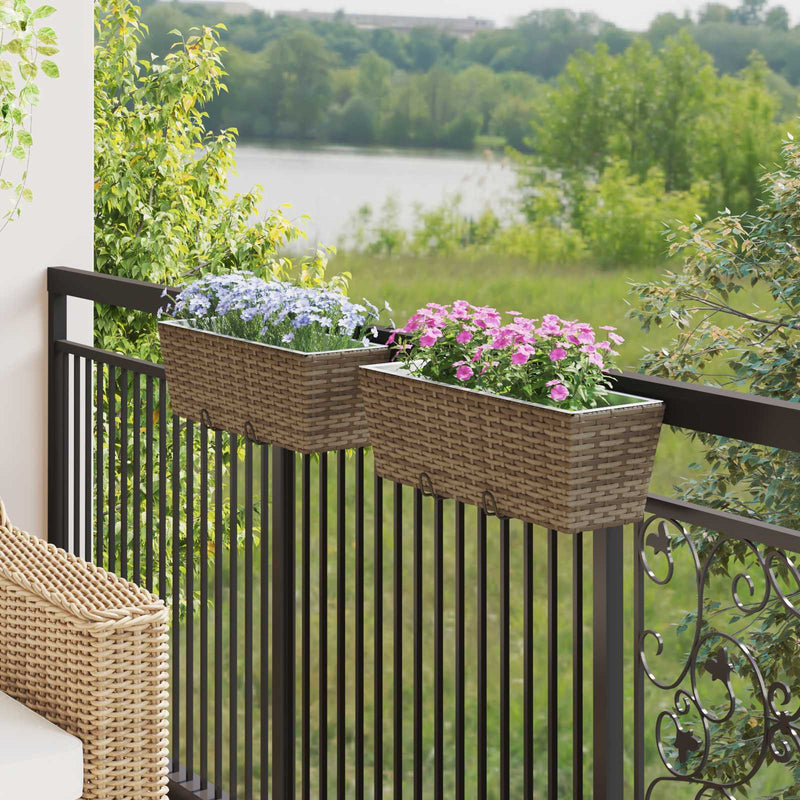 Balustradă 2 buc. Gri 50 x 17 x 17 cm Metal