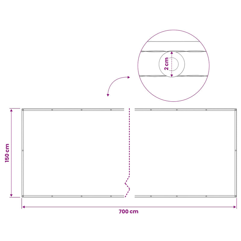 Ecran de intimitate pentru balcon 150 x 700 cm