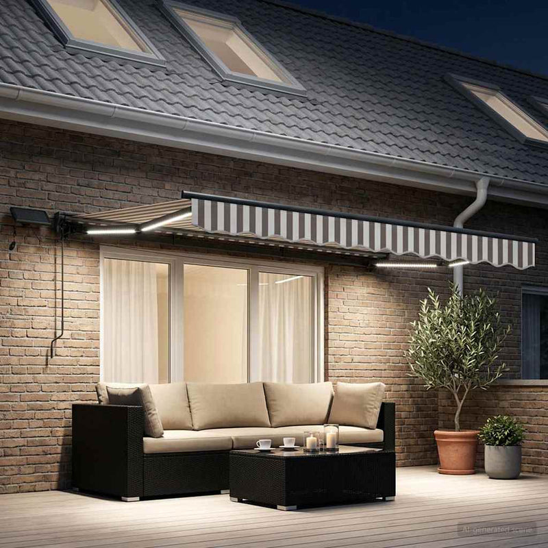 Cadru manual de marchiză cu LED-uri 3,5 x 2,5 m