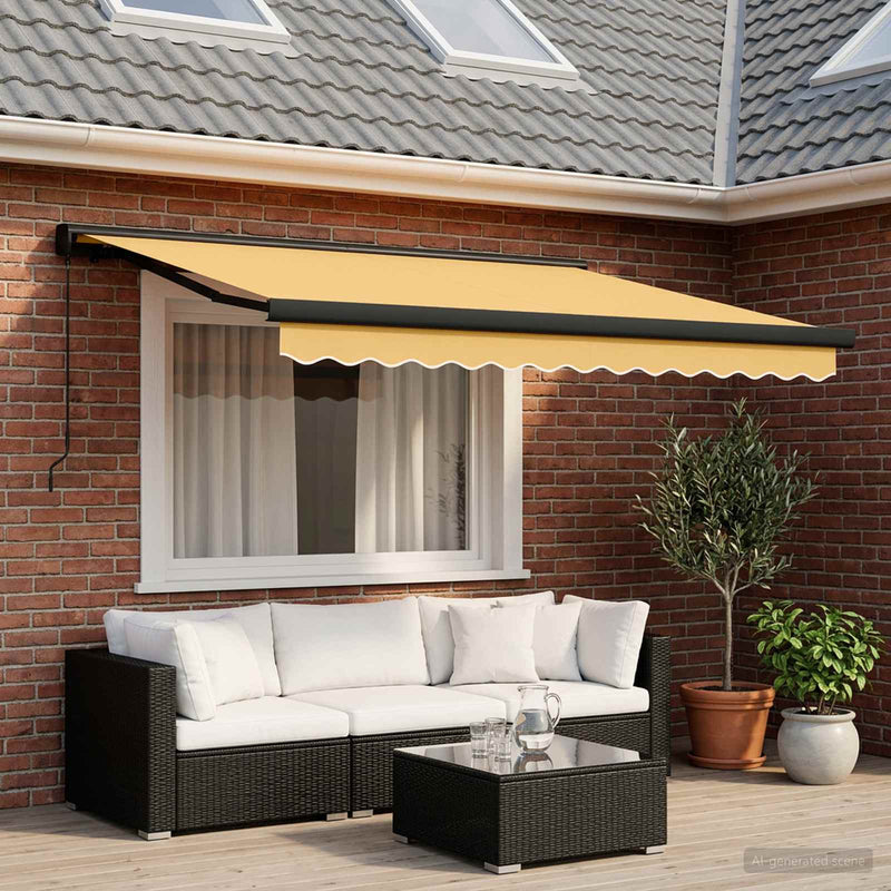 Copertină retractabilă Nisipiu 300 x 250 cm Pânză și Aluminiu