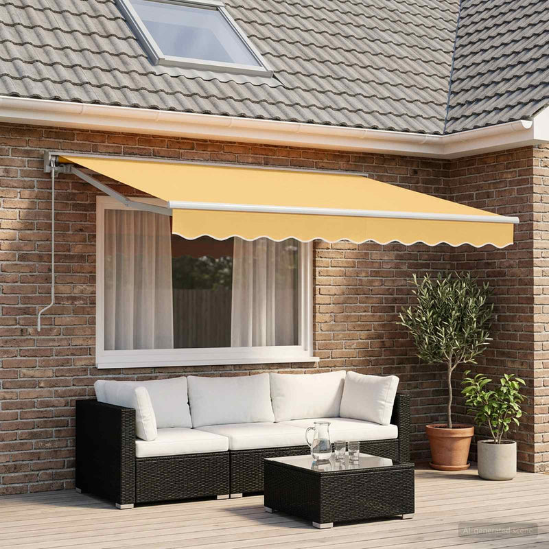 Copertină retractabilă manuală Nisipiu 4 × 3 m