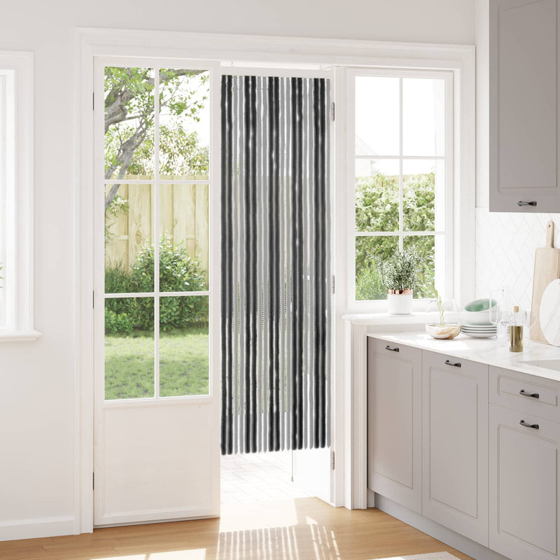 Perdea pentru insecte din chenille Gri și negru 56 x 185 cm