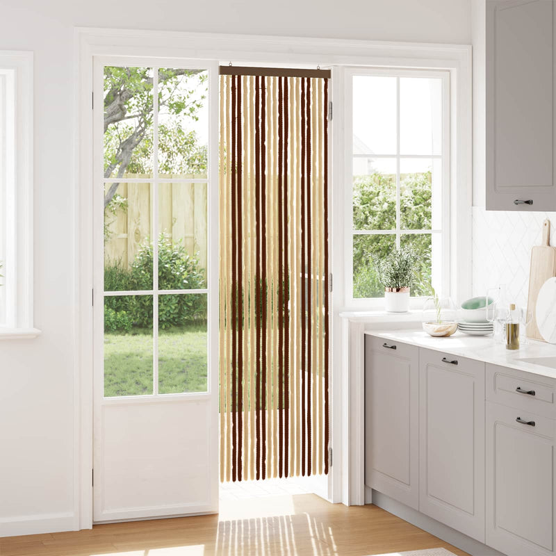 Perdea pentru insecte din chenille Maro și Bej 56 x 200 cm