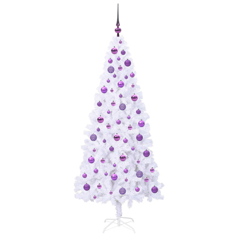 Brad de Crăciun artificial cu 300 LED Alb 180 cm PVC și Oțel