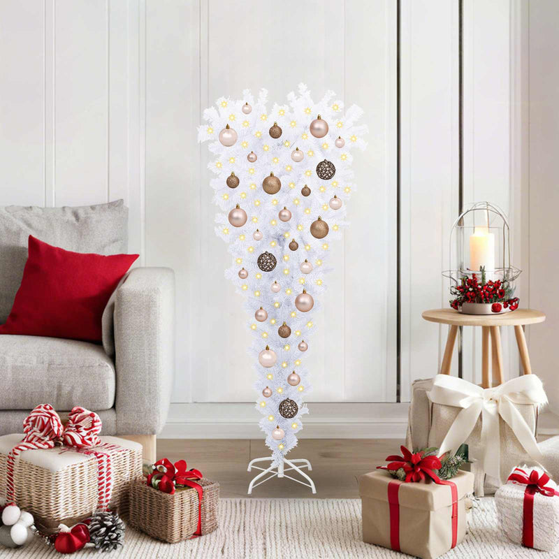 Brad de Crăciun artificial cu 150 LED Alb 120 cm PVC și Oțel