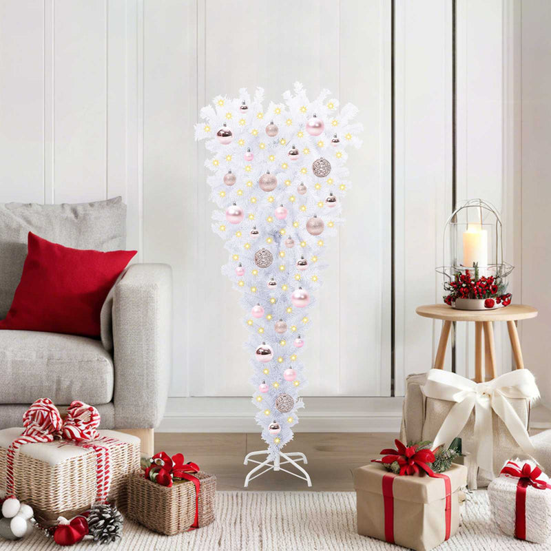 Brad de Crăciun artificial cu 150 LED Alb 120 cm PVC și Oțel