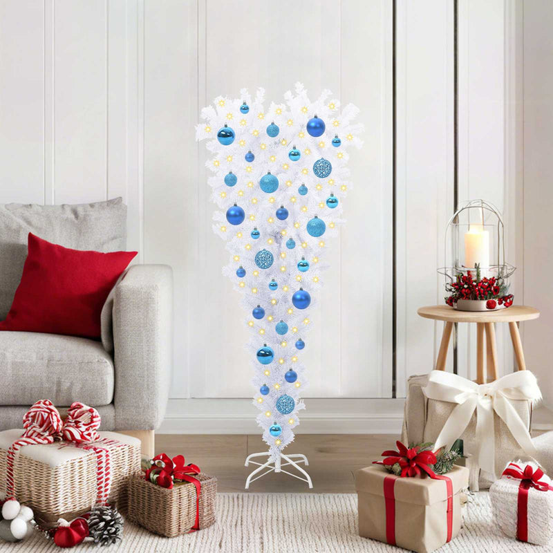 Brad de Crăciun artificial cu 150 LED Alb 120 cm PVC și Oțel