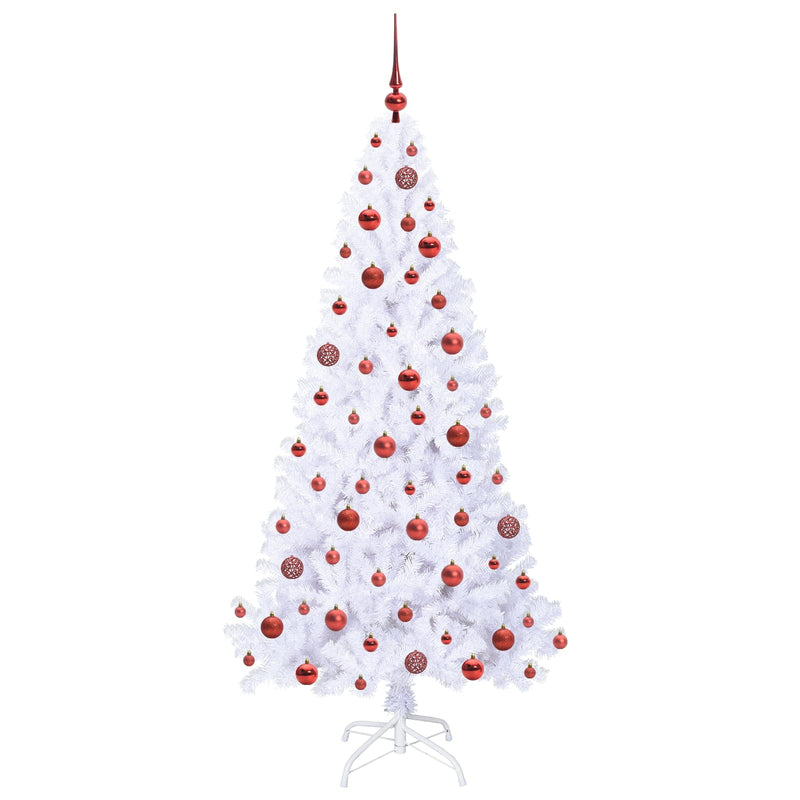 Brad de Crăciun artificial cu 300 LED Alb 180 cm PVC și Oțel