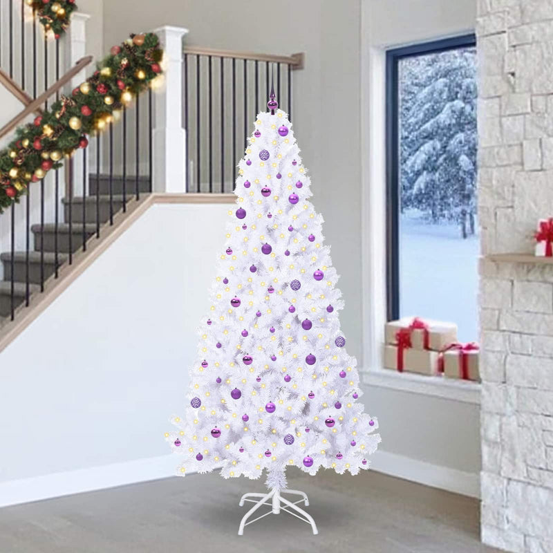Brad de Crăciun artificial cu 300 LED Alb 240 cm PVC și Oțel