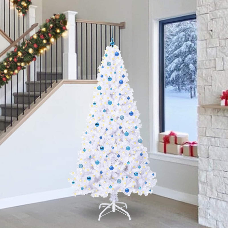 Brad de Crăciun artificial cu 300 LED Alb 240 cm PVC și Oțel
