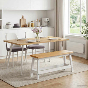 Bancă de Dining EKAI Alb 91,5 x 29 x 45,5 cm Lemn masiv de pin