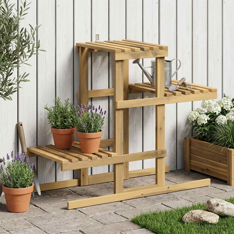 Suport pentru plante Alb 82 x 36 x 60 cm Lemn Solid de Acacia