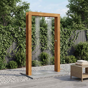 Duș exterior 226 cm Lemn masiv de acacia și oțel inoxidabil