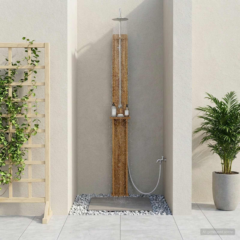 Duș exterior 257 cm Lemn masiv de acacia și oțel inoxidabil
