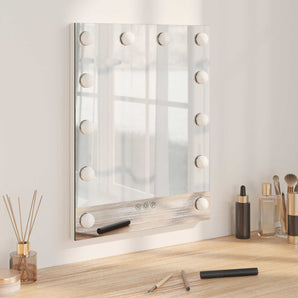 Oglindă LED pentru Vanity Alb 44 x 10 x 53 cm Sticlă și Oțel