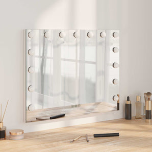 Oglindă LED pentru Vanity Alb 58 x 10 x 47 cm Sticlă și Oțel