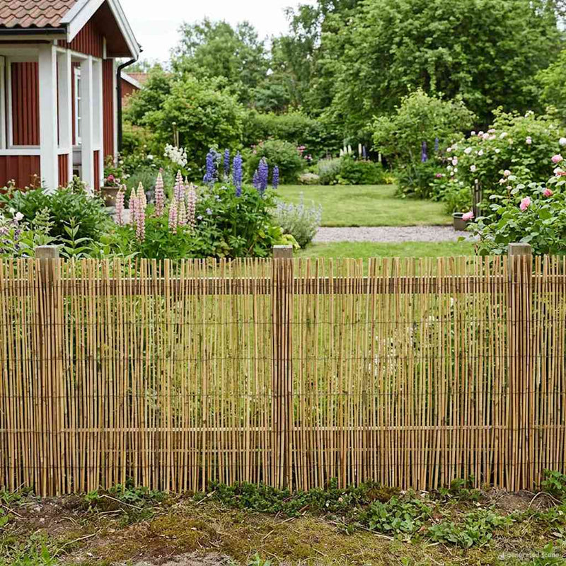 Gard de Grădină Carbonizat 400 x 100 cm Stuf