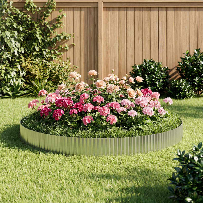 Margine pentru gazon 20 m x 30 cm Oțel Galvanizat Argintiu