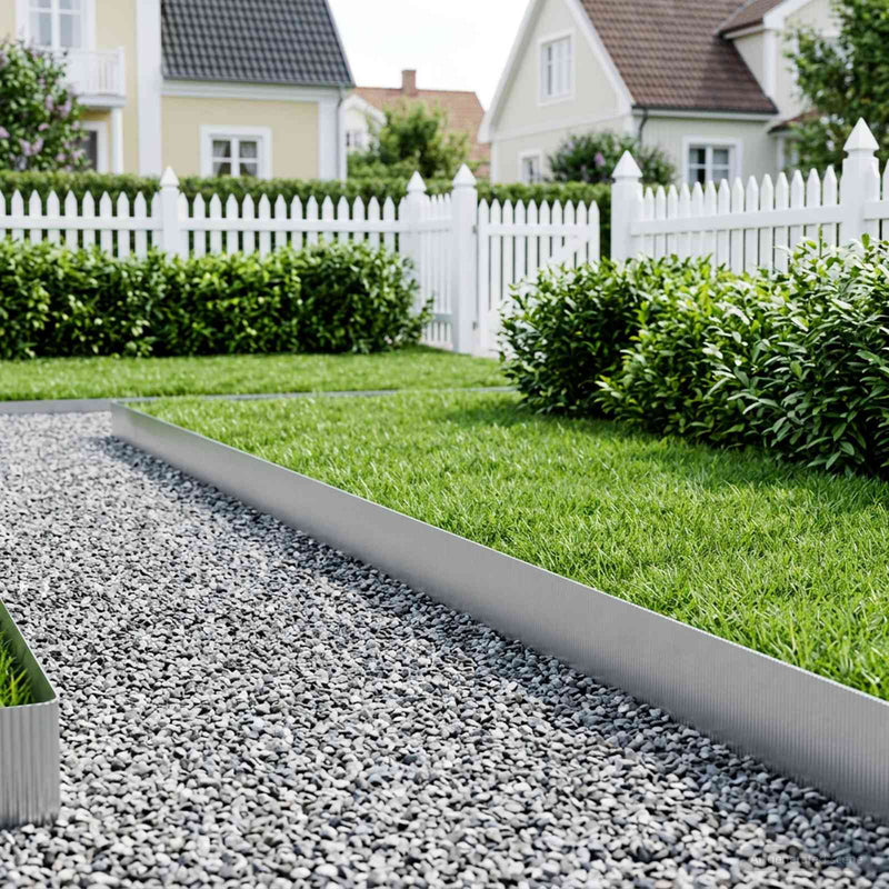 Margine pentru gazon 5 m x 25 cm Oțel Galvanizat Argintiu