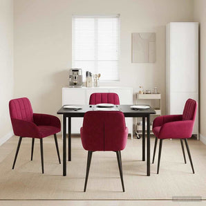 Scaune de dining 4 buc. Catifea Roșu Vin 56.5 x 50 x 85 cm
