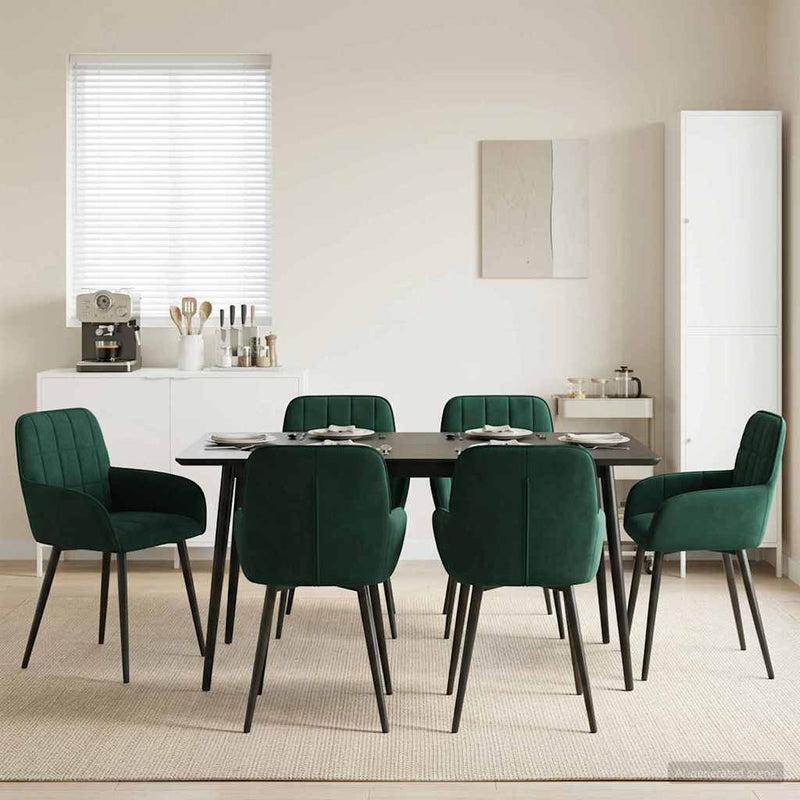 Scaune de dining 6 buc. Catifea Verde închis 56.5 x 50 x 85 cm