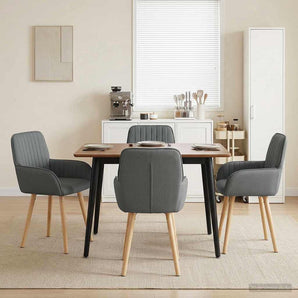 Scaune de dining 4 buc. Țesătură Gri închis 56,5 x 50 x 87,5 cm