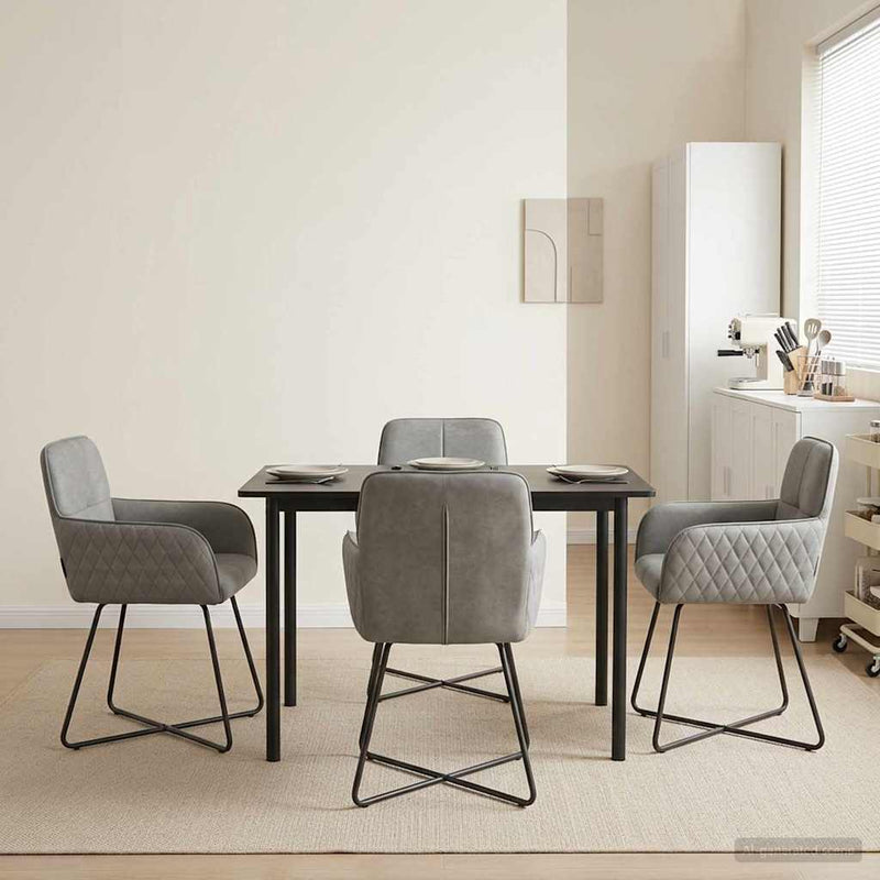 Scaune de dining 4 buc. Catifea Gri deschis 59 x 56,5 x 86 cm