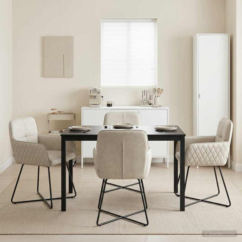 Scaune de dining 4 buc. Catifea Crem 59 x 56,5 x 86 cm
