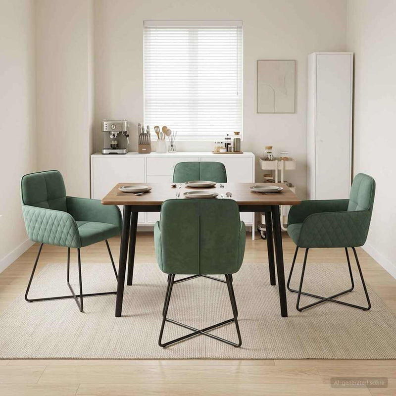 Scaune de dining 4 buc. Catifea Verde Mării 59 x 56,5 x 86 cm