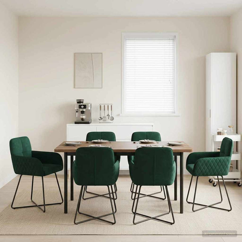 Scaune de dining 6 buc. Catifea Verde închis 59 x 56,5 x 86 cm