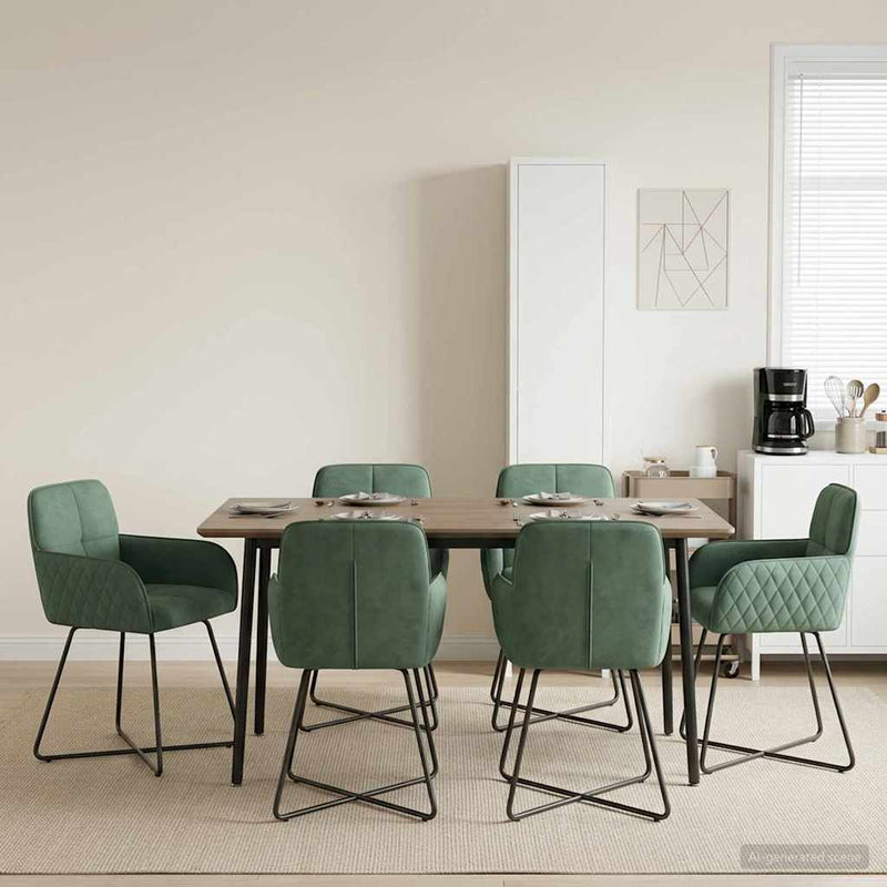 Scaune de dining 6 buc. Catifea Verde Mării 59 x 56,5 x 86 cm
