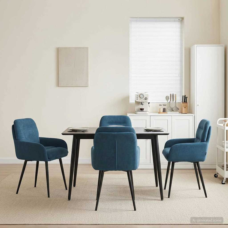 Scaune de dining 4 buc. Catifea albastru 59 x 59,5 x 90 cm