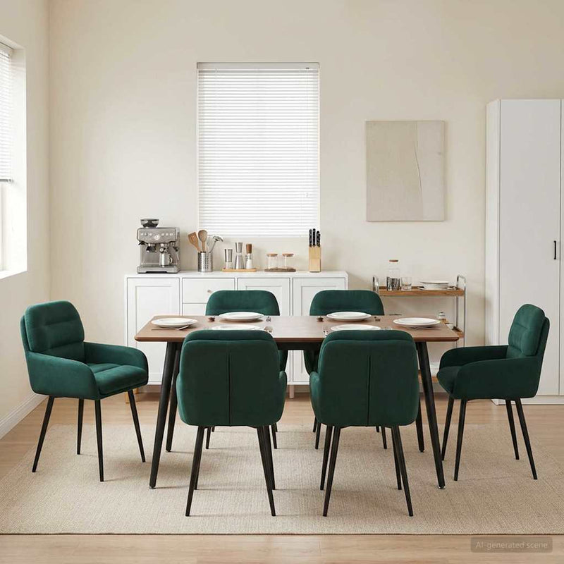 Scaune de dining 6 buc. Catifea Verde închis 59 x 59,5 x 90 cm
