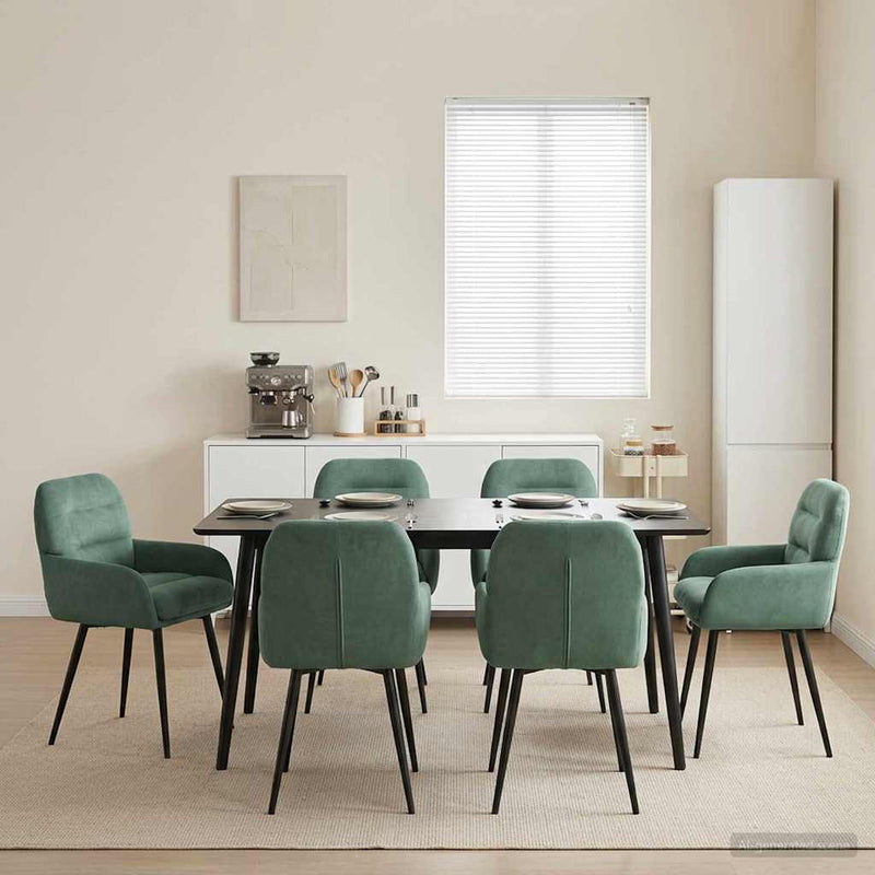Scaune de dining 6 buc. Catifea Verde Mării 59 x 59,5 x 90 cm
