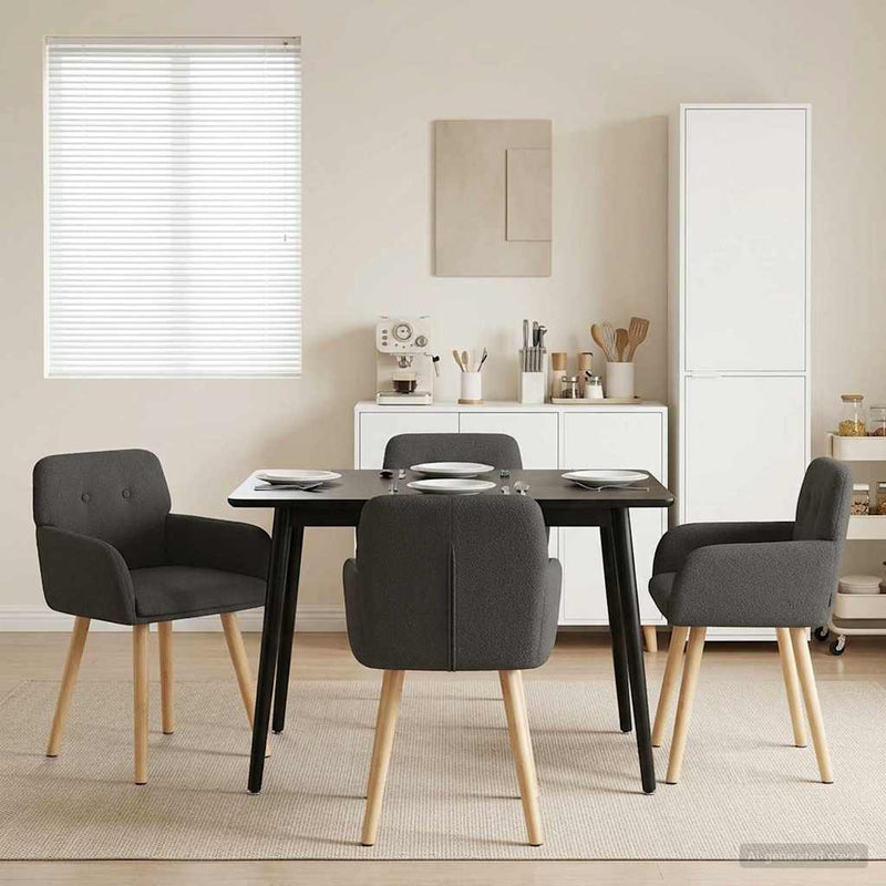 Scaune de dining 4 buc. Bouclé Gri închis 59 x 56,5 x 85 cm