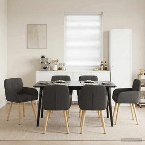 Scaune de dining 6 buc. Bouclé Gri închis 59 x 56,5 x 85 cm