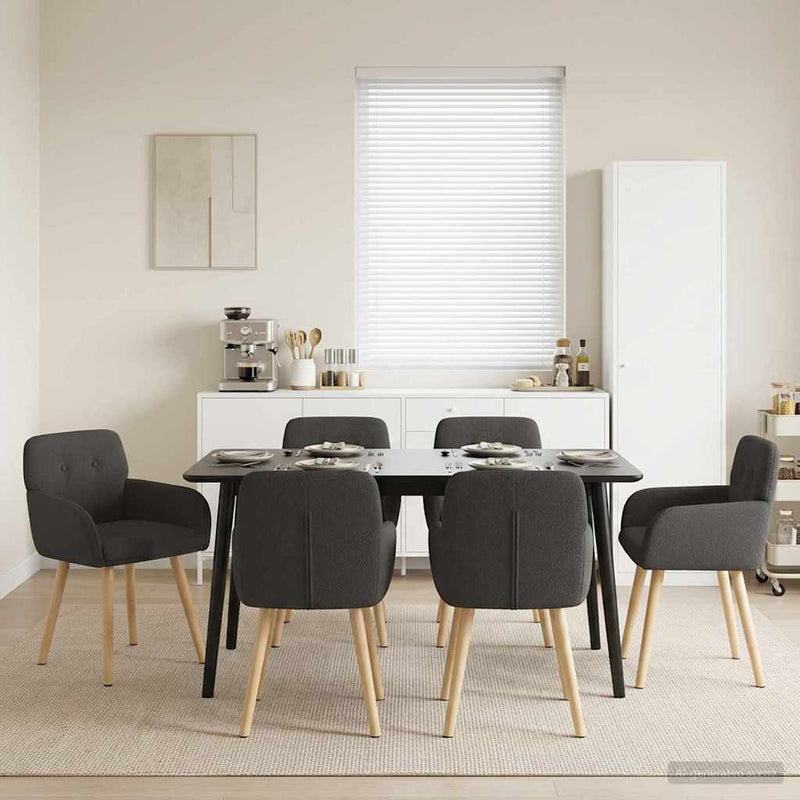 Scaune de dining 6 buc. Bouclé Gri închis 59 x 56,5 x 85 cm