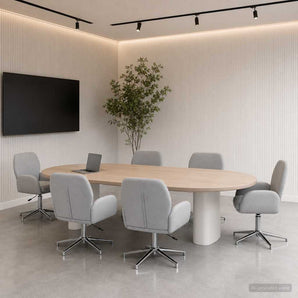 Scaune birou cu rotire 6 buc. 54 x 58 x 90 cm Gri deschis