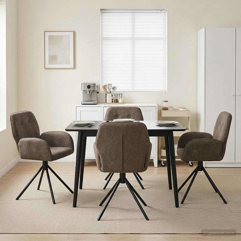 Scaune de dining rotative 4 buc. Piele Suedată Sintetică