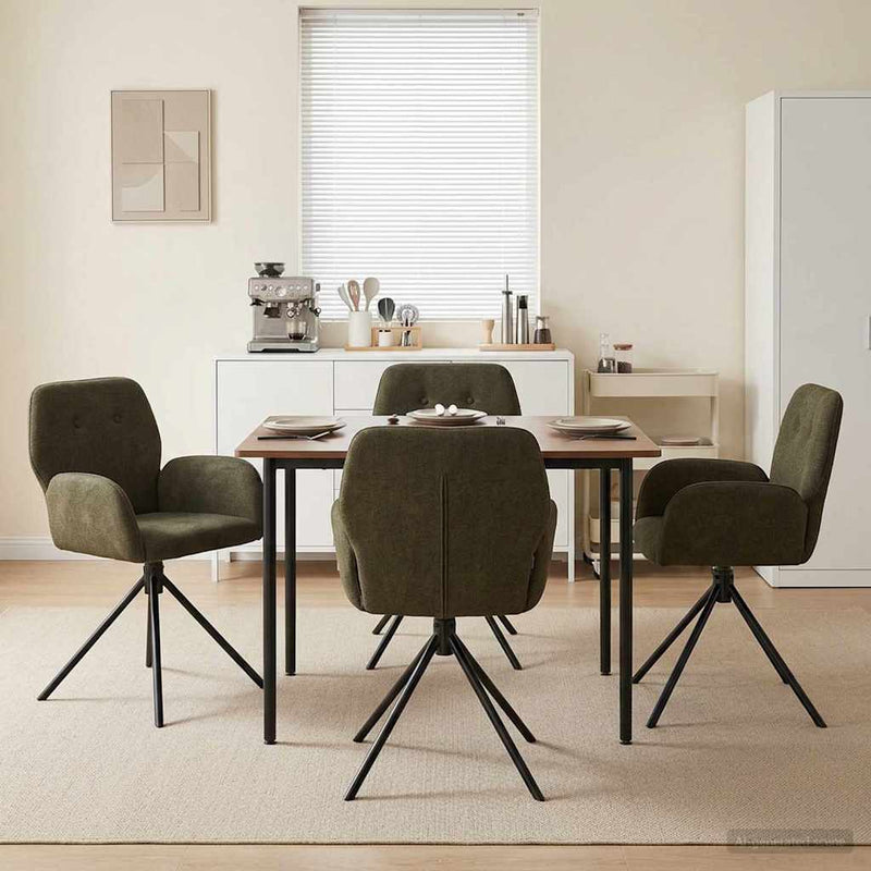 Scaune de dining rotative 4 buc. Piele Suedată Sintetică