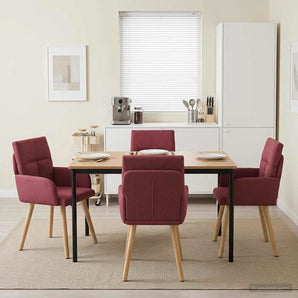Scaune de dining 4 buc. Țesătură Roșu Vin 60 x 56 x 85 cm