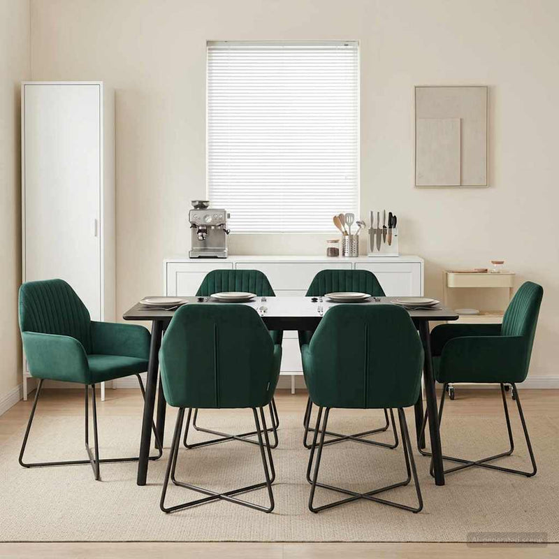 Scaune de dining 4 buc. Catifea Verde închis 55 x 50 x 84 cm