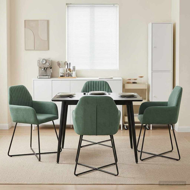 Scaune de dining 4 buc. Catifea Verde Mării 55 x 50 x 84 cm