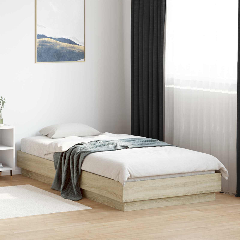 Cadru de pat cu LED Stejar Sonoma 80 x 200 cm Lemn prelucrat