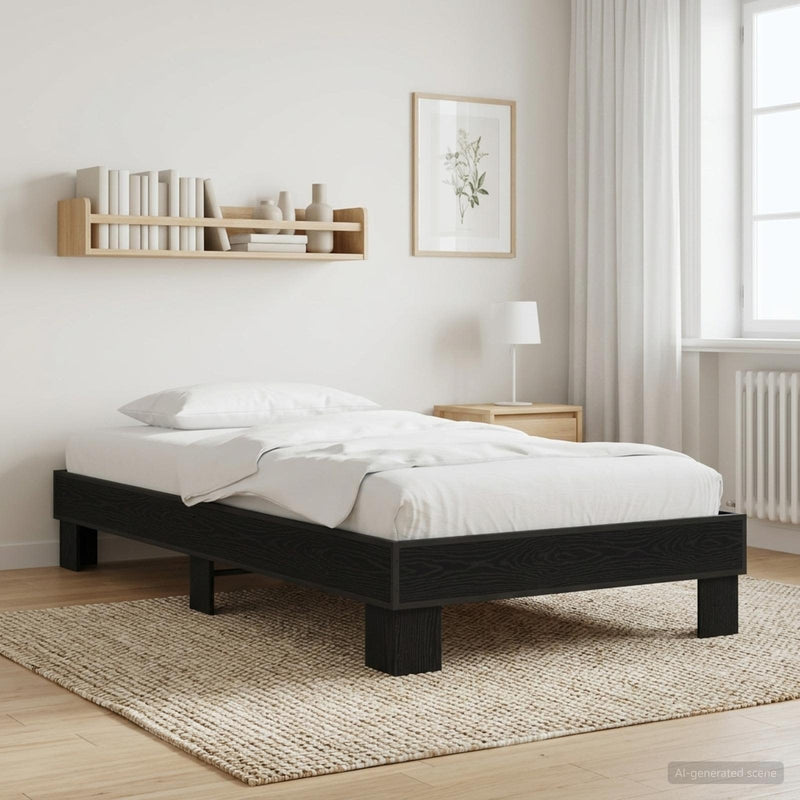 Cadru de pat Stejar Negru 80 x 200 cm Lemn prelucrat