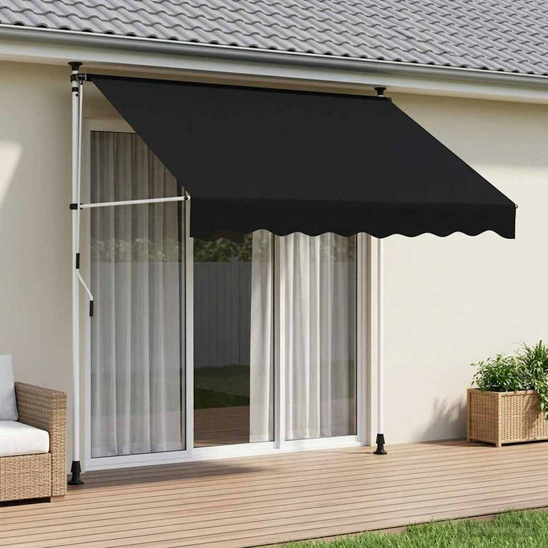 Copertină retractabilă manuală Negru 150 cm